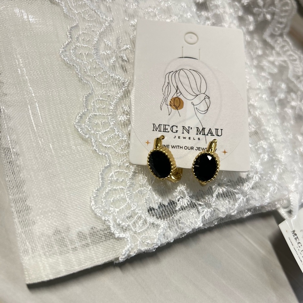 Meg N' Mau Gold and Black Earrings
